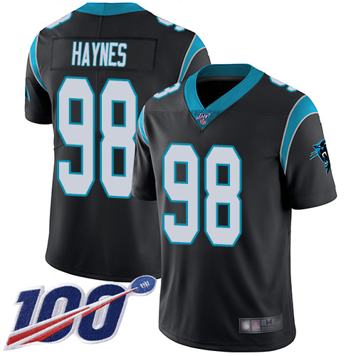 Carolina Panthers Limited Black Youth Marquis Haynes Home Jersey NFL Football #98 100th Season Vapor Untouchable->youth nfl jersey->Youth Jersey